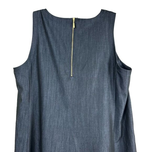 Calvin Klein Blue Sleeveless Shift Round Neck Dress Size 10 - Picture 7 of 9